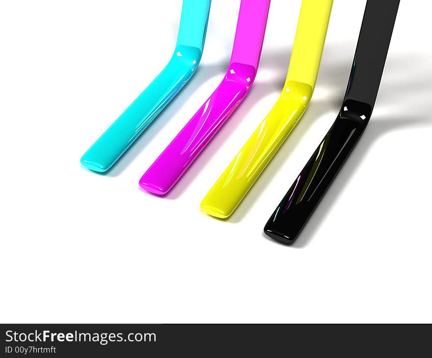 3D Abstract background with Cyan Magenta Yellow blacK