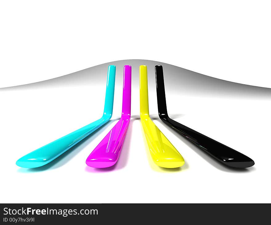 3D Abstract background with Cyan Magenta Yellow blacK