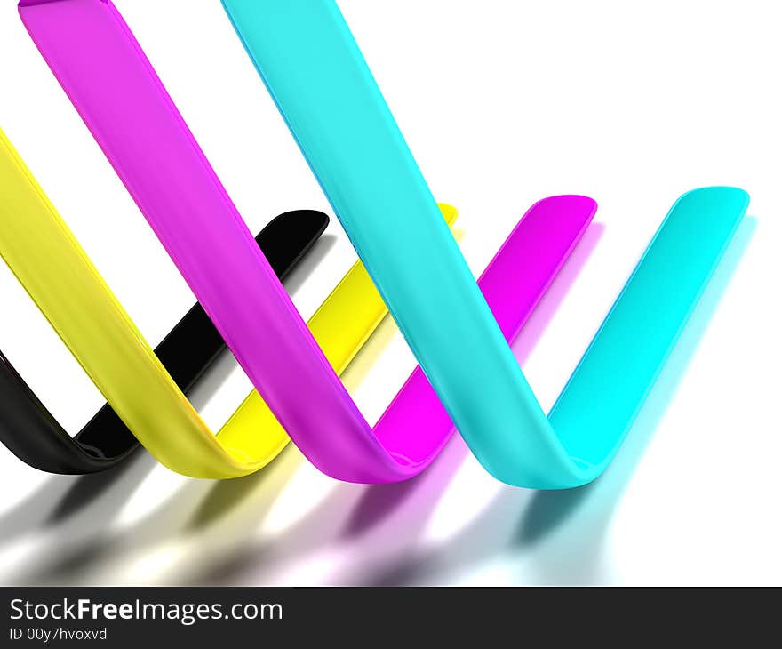 3D Abstract background with Cyan Magenta Yellow blacK