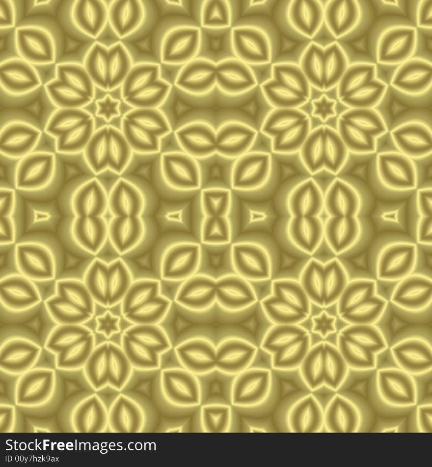 Golden Retro Flowers