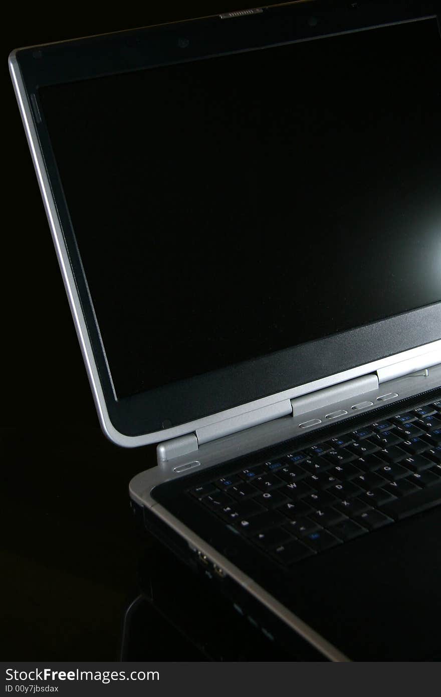 Computer laptop on black background. Computer laptop on black background