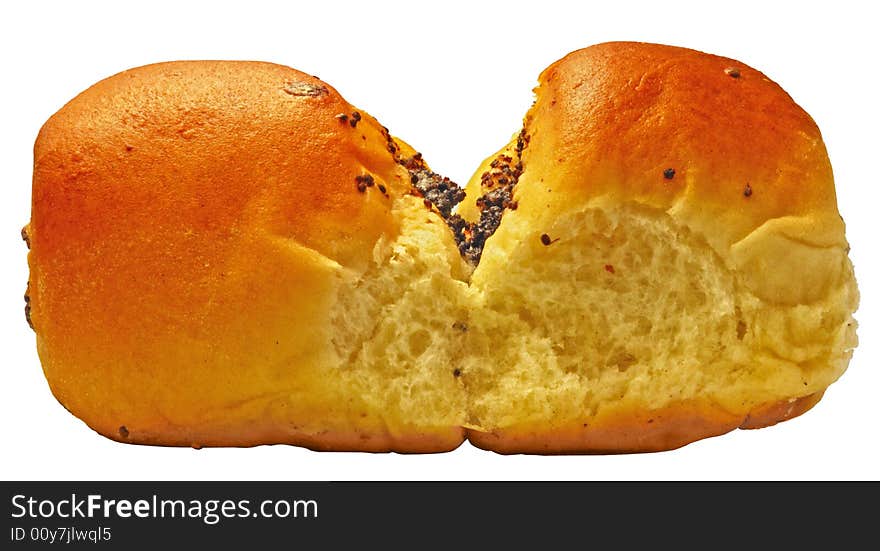 Erotic papaverous bun on white background