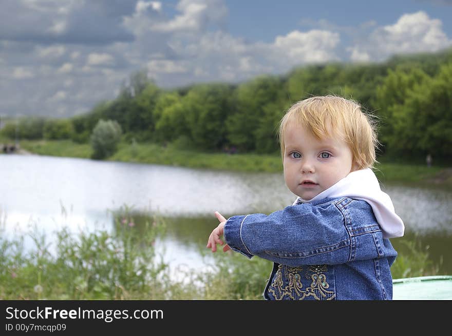 Girl And Lake