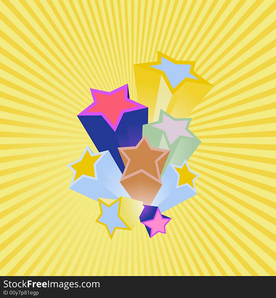 Colorful party stars. Vector art