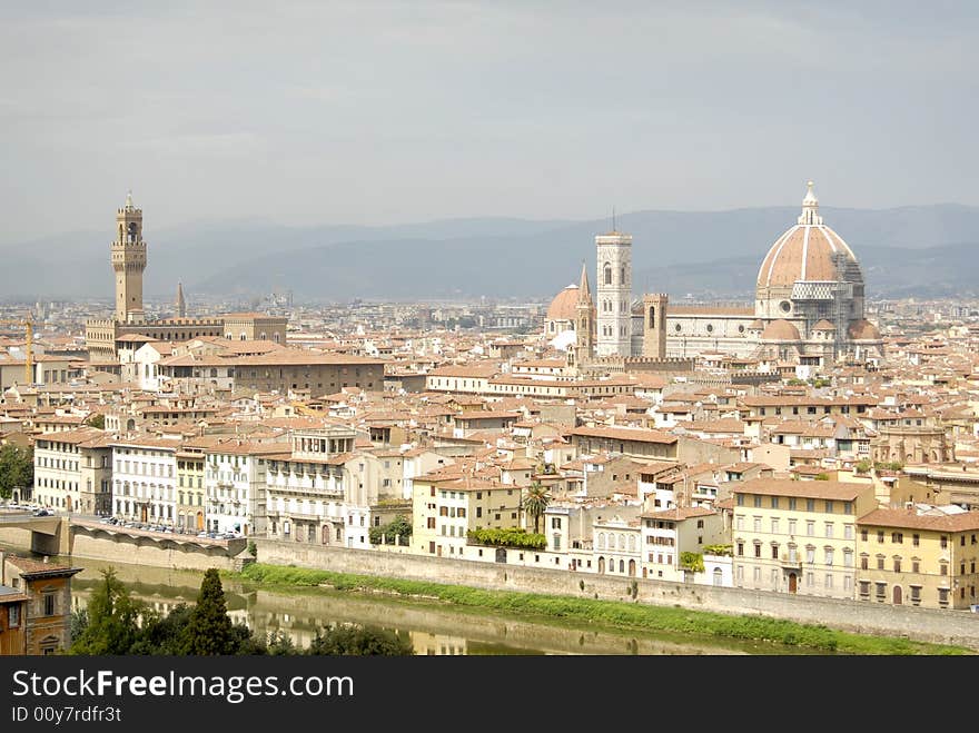 Panoramic view of Florence with the Dome in the middle