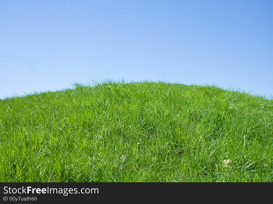 Green hill and Blue Sky. Background