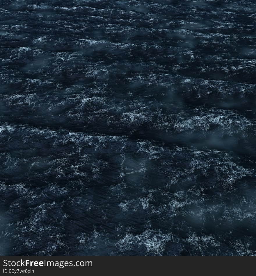 Ocean picture with wave in blue color