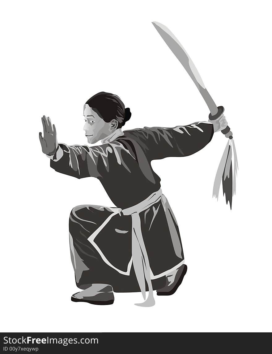 Yang girl with sword