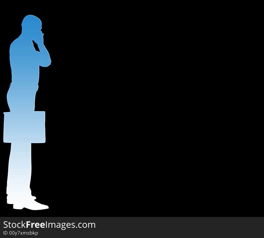 A outline of a business man who is holding a briefcase, it would make a good business concept image. A outline of a business man who is holding a briefcase, it would make a good business concept image.