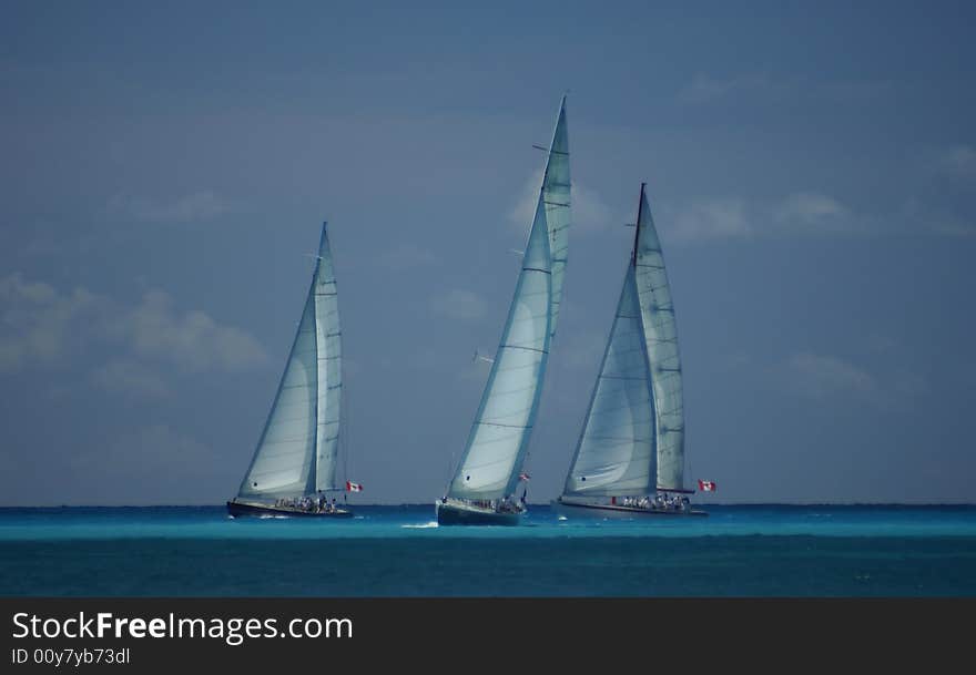 Three yachts