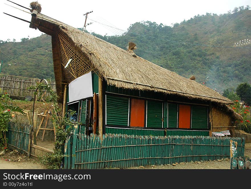 A traditional hut of Nagaland. A traditional hut of Nagaland.