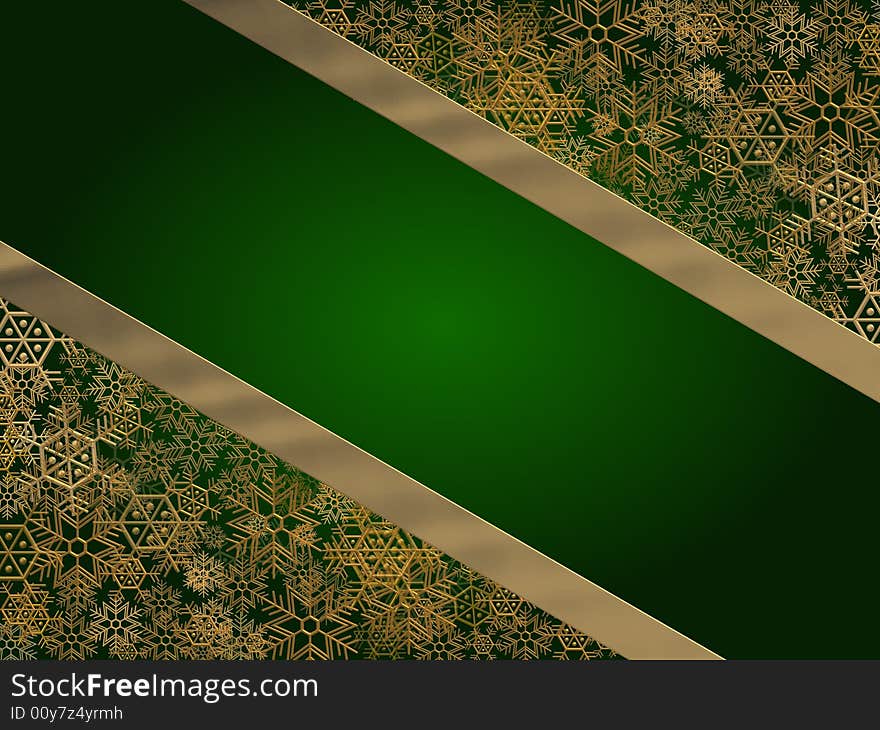 Illustration of a green - gold christmas background. Illustration of a green - gold christmas background