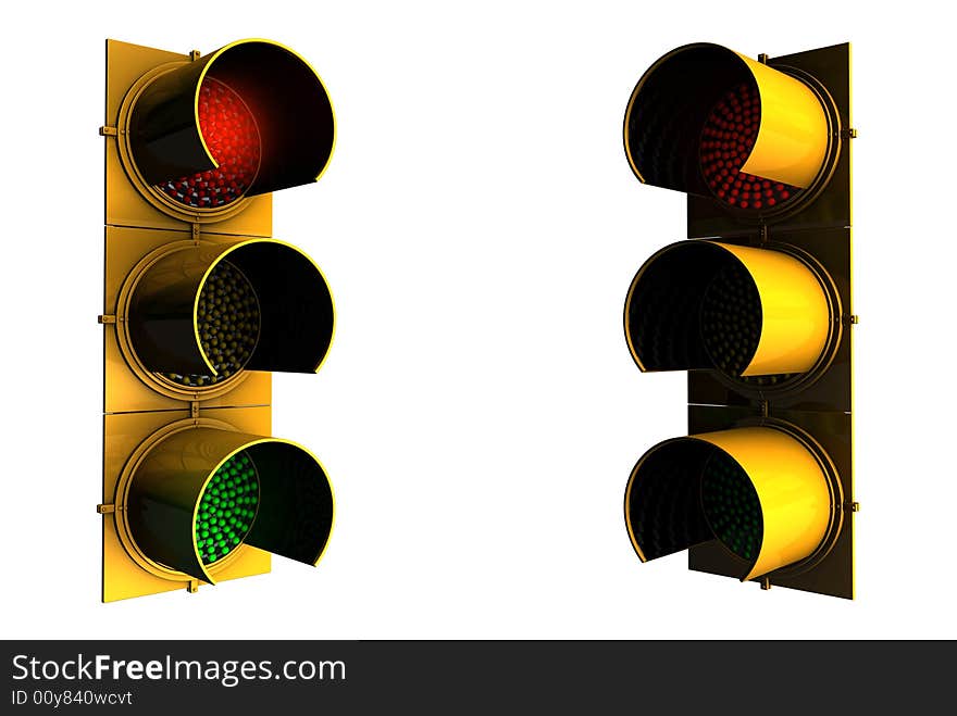 3d rendering of Traffic Signals. 3d rendering of Traffic Signals