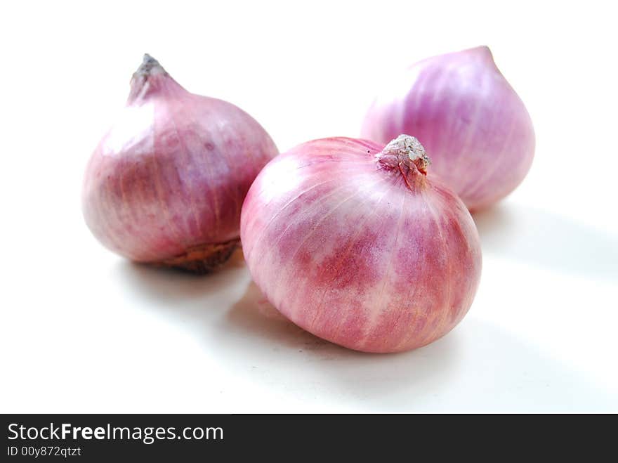 A Group of Onion in white background