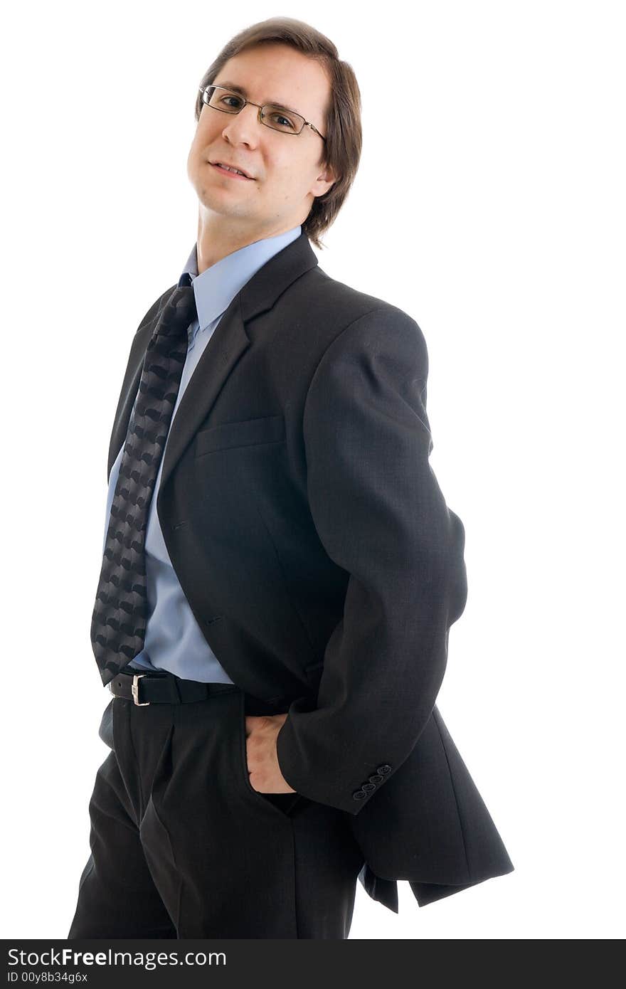 The man in a suit isolated on a white background