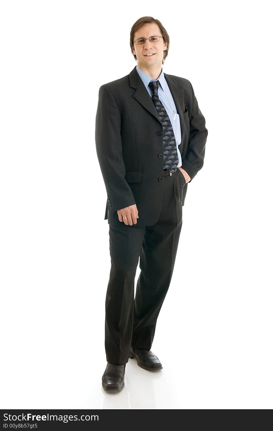 The man in a suit isolated on a white background