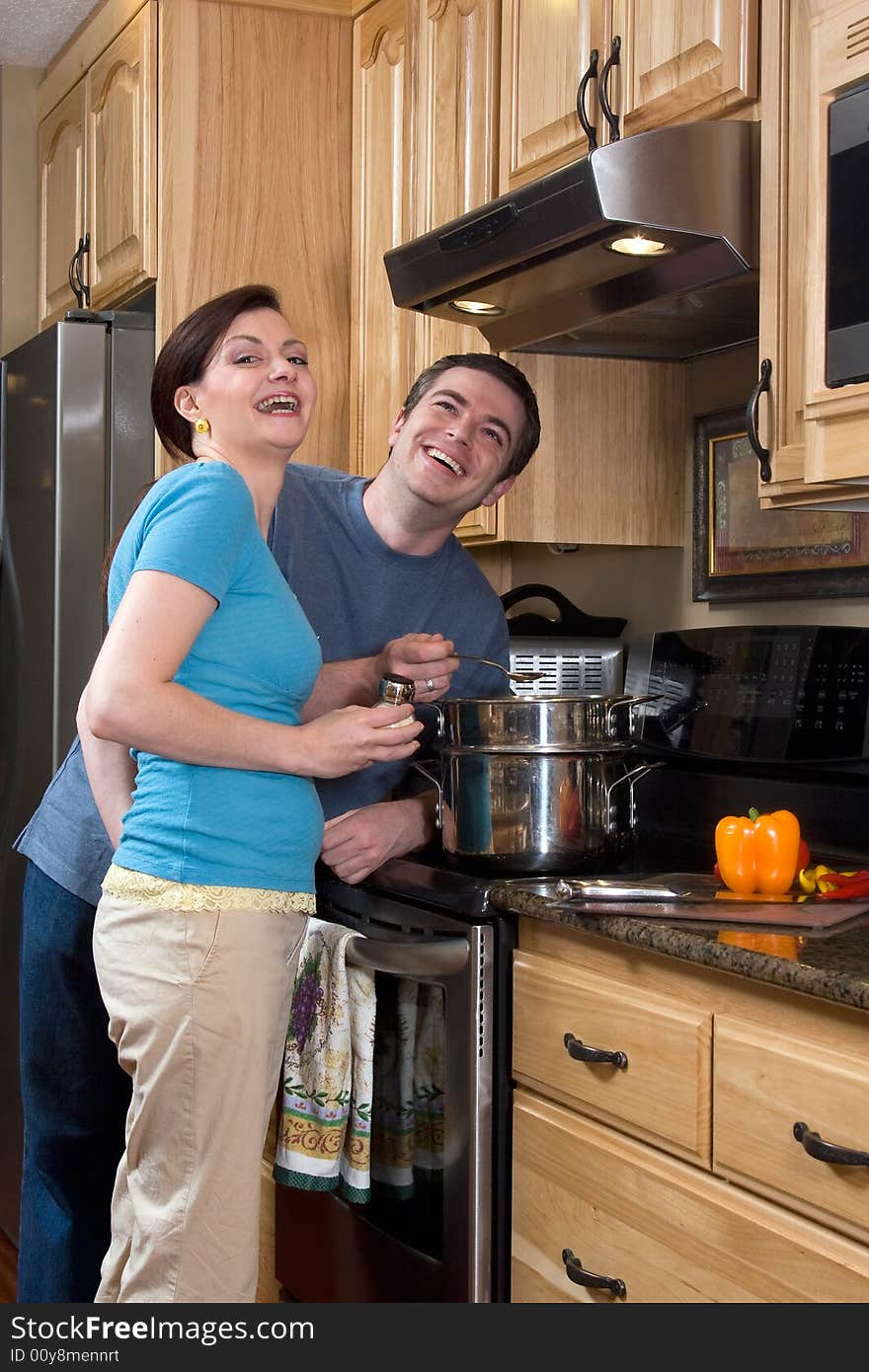 Attractive Couple Laughing - Vertical