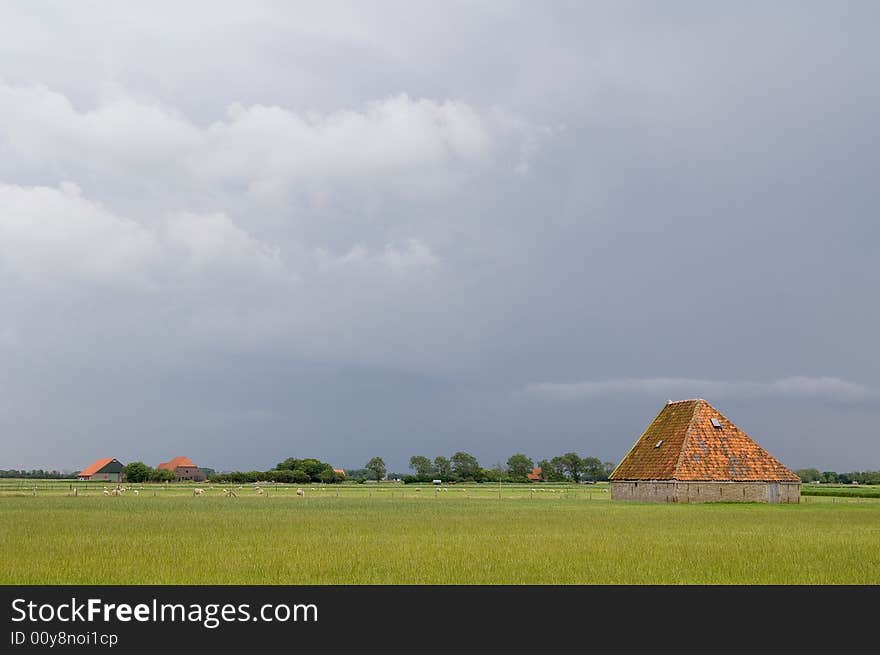 Landscape with a dark sky