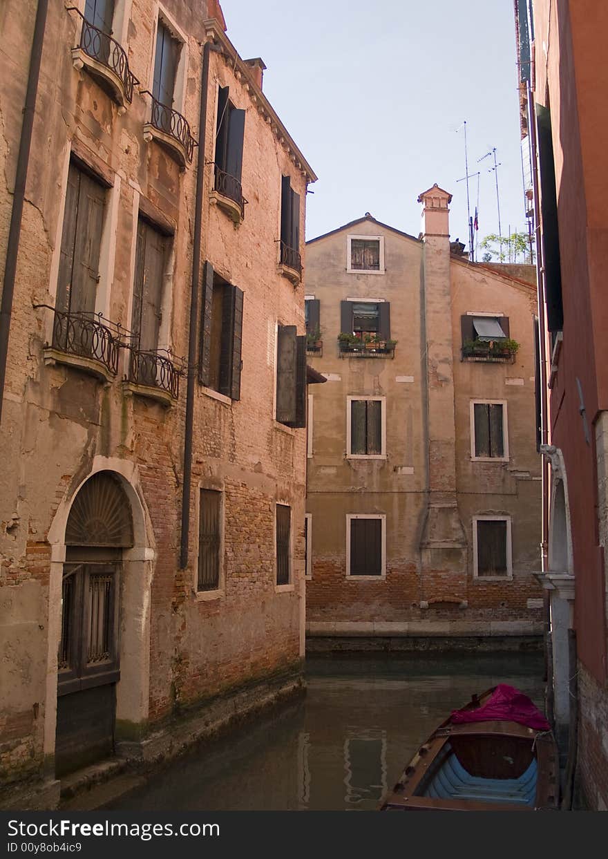 A canal in Venice, Italy. A canal in Venice, Italy