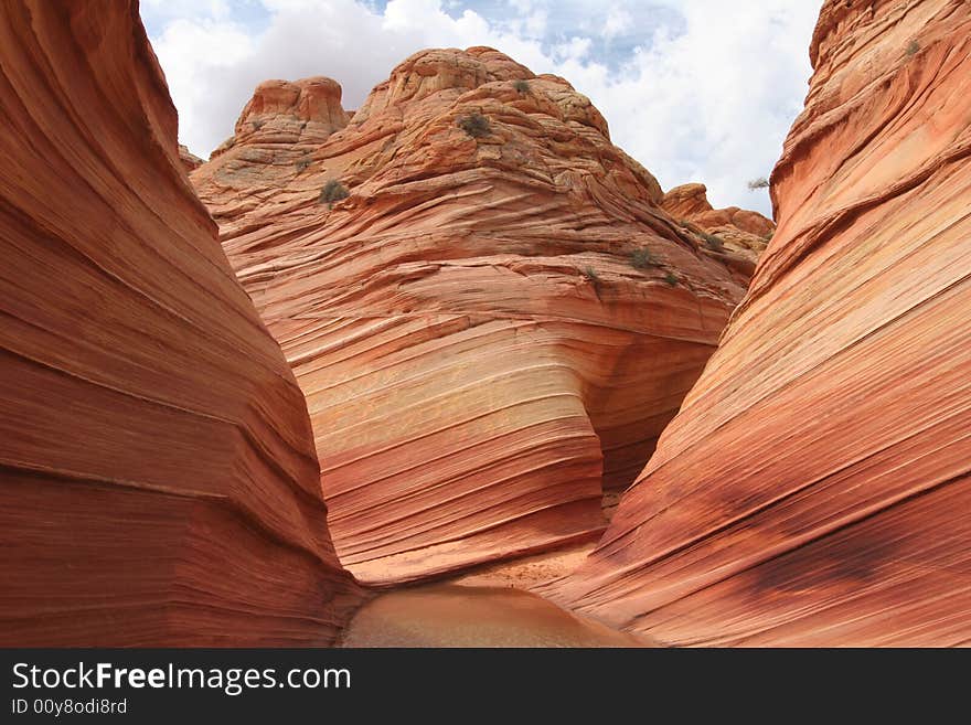 The famous landmark in pastel colors. Geological Feature. Wave. Paria Canyon. Vermillion Cliffs. Utah. USA. The famous landmark in pastel colors. Geological Feature. Wave. Paria Canyon. Vermillion Cliffs. Utah. USA