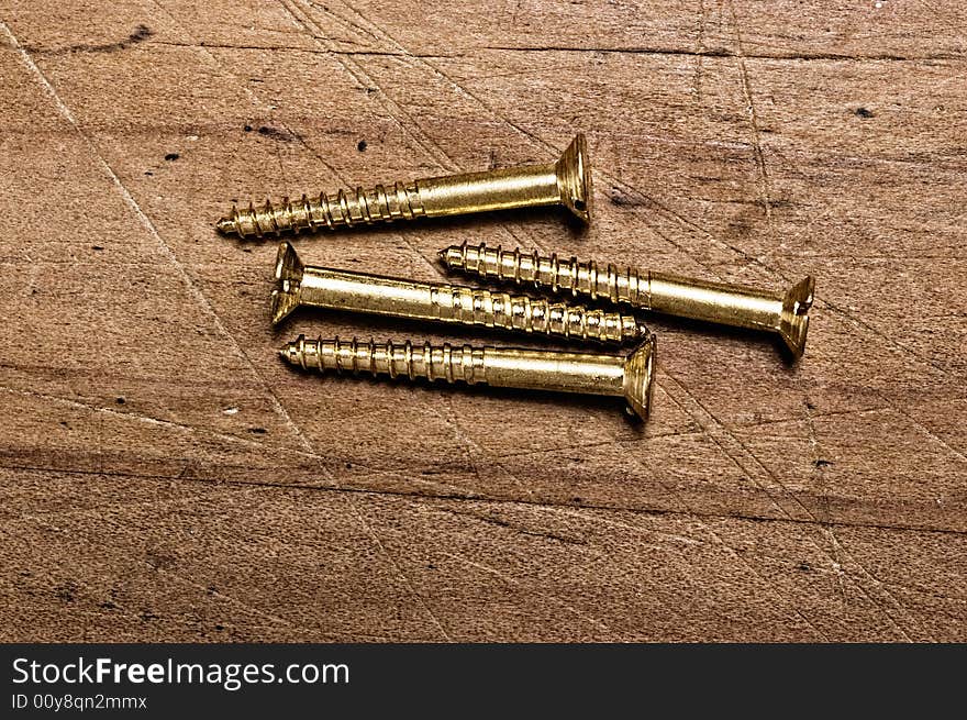 Bronze screws.