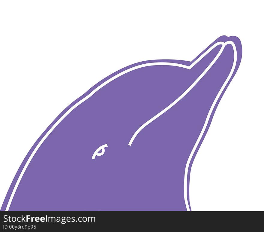 Vector illustration of a dolphin looking out from the water