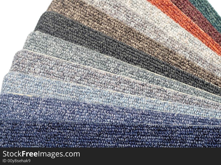 Color range of carpet samples