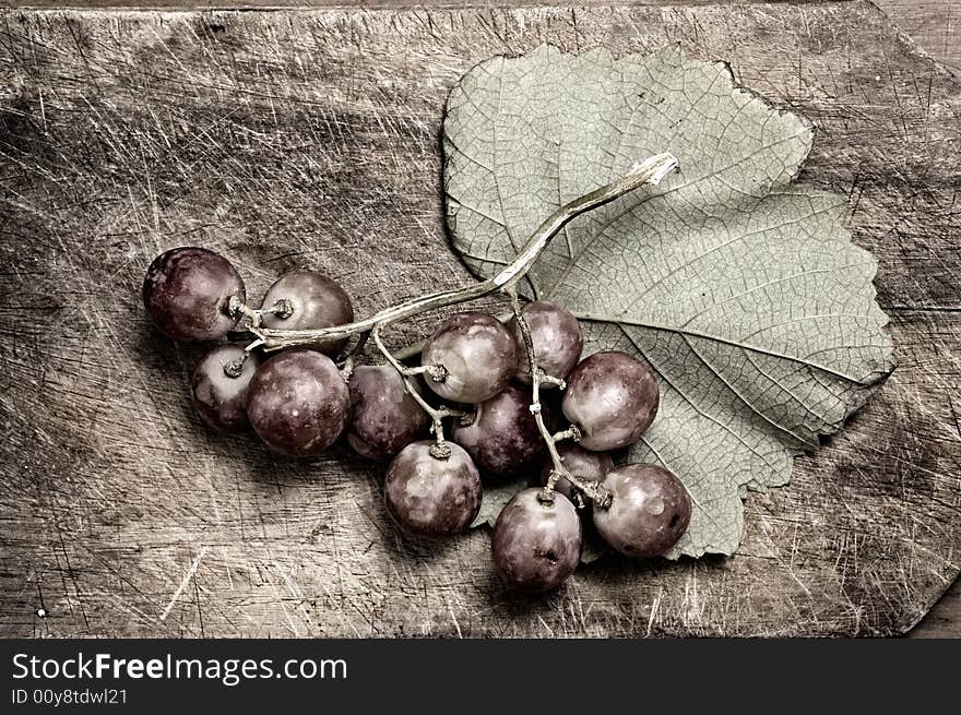 Dark grapes.