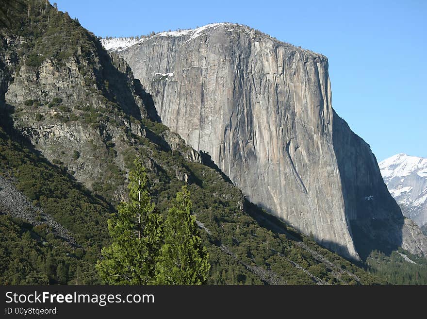 Famous natural landmark El Capitan. Yosemite national park. California. USA