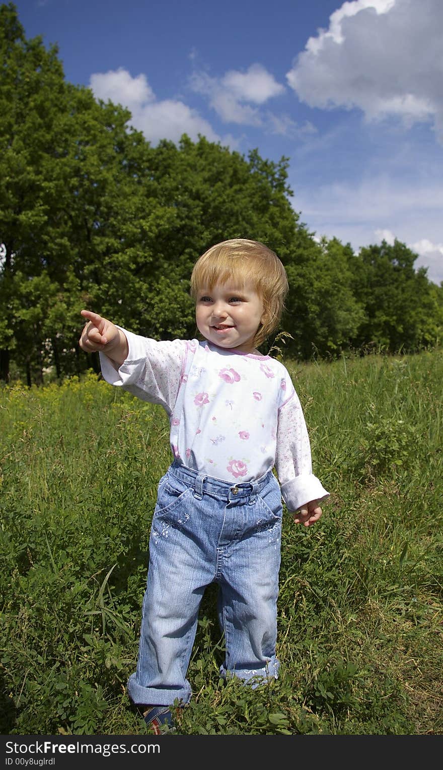 Cute little girl a background of a landscape. Cute little girl a background of a landscape