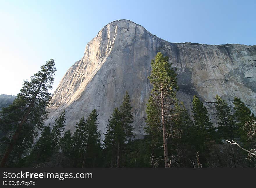 Famous natural landmark destination El Capitan, one of the magnificent mountains in Yosemite. Yosemite national park. California. USA