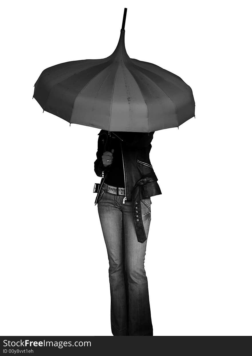 Girl Under Umbrella