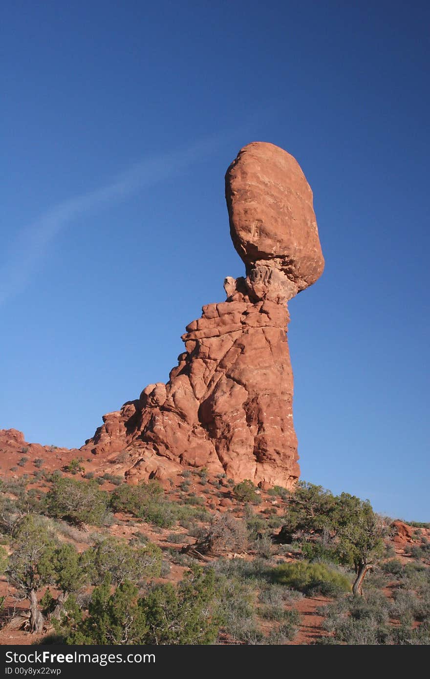 Famous natural landmark Balanced Rock. Arches national park. Utah. USA