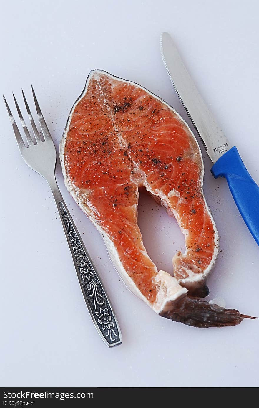 Fish prepared  isolated On backgraund wite. Fish prepared  isolated On backgraund wite