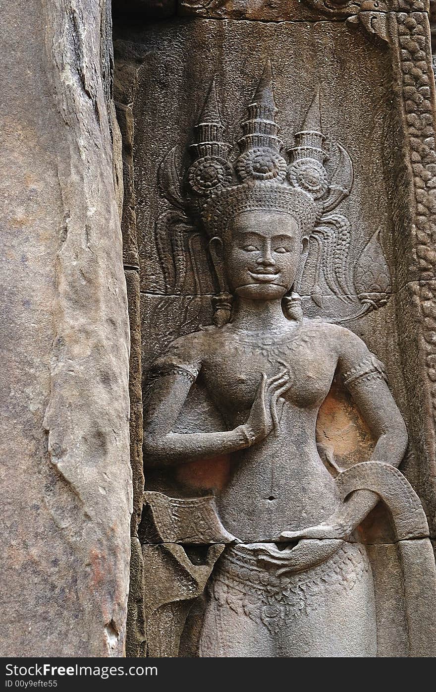 Cambodia Angkor Chau Say Tevoda temple bas reliefs