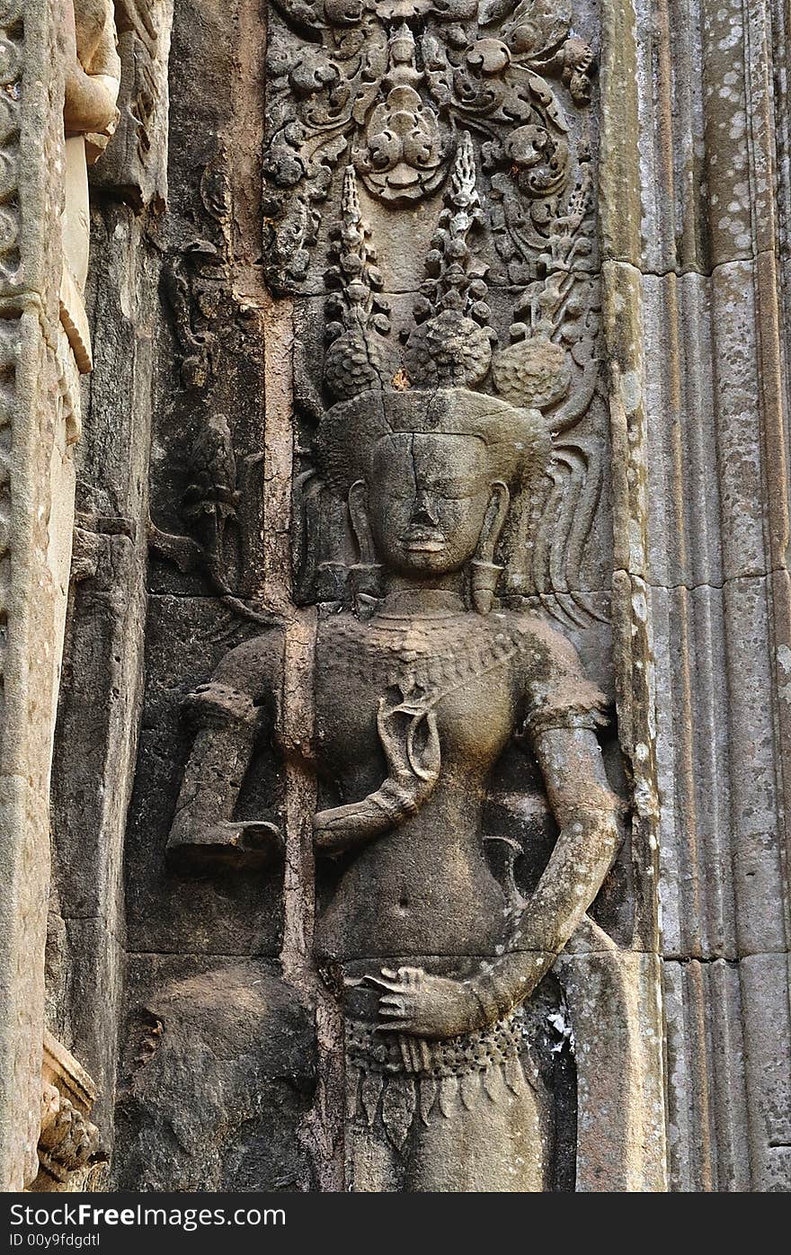 In Cambodia the Chau Say Tevoda in Angkor, few meters in front of the Thommanon temple, was a hindu temple built in the 12th century. The walls of the temple are carved with mythological figures. In Cambodia the Chau Say Tevoda in Angkor, few meters in front of the Thommanon temple, was a hindu temple built in the 12th century. The walls of the temple are carved with mythological figures