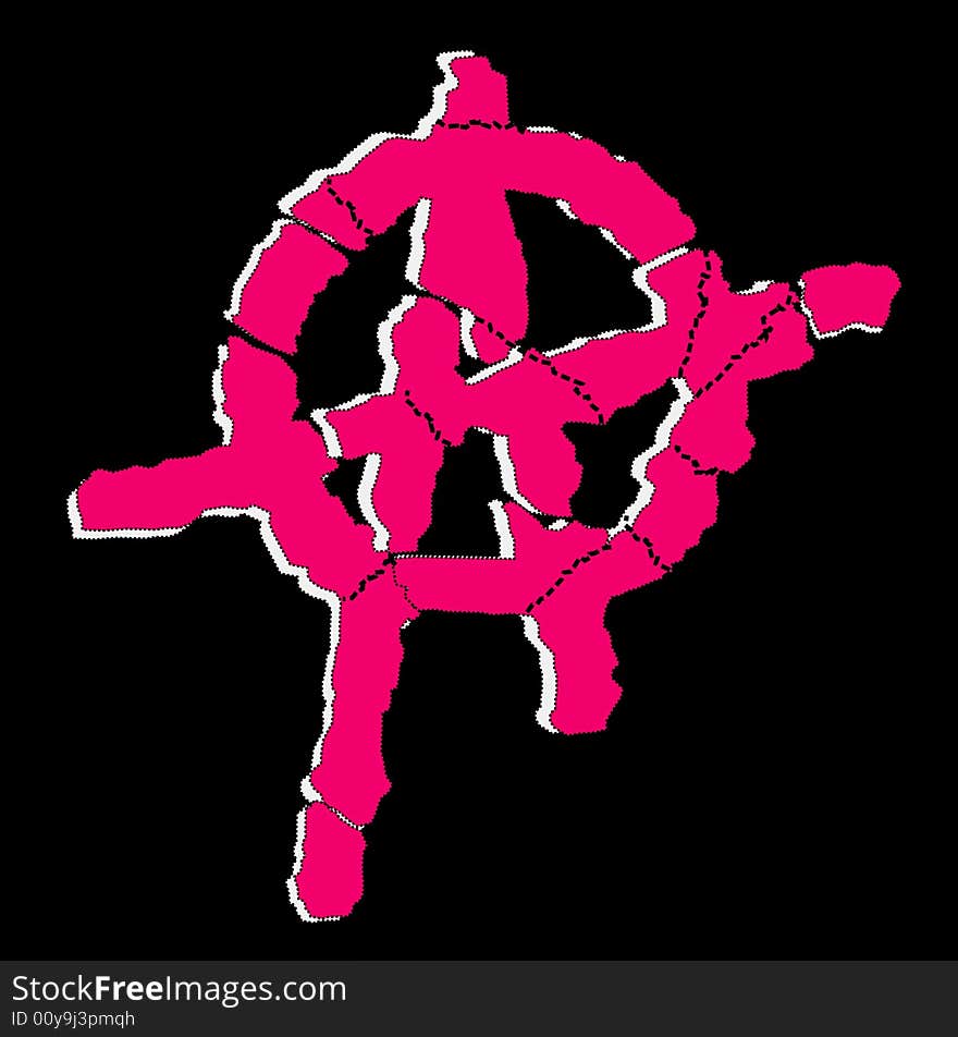 Vector illustration of red anarchy symbol