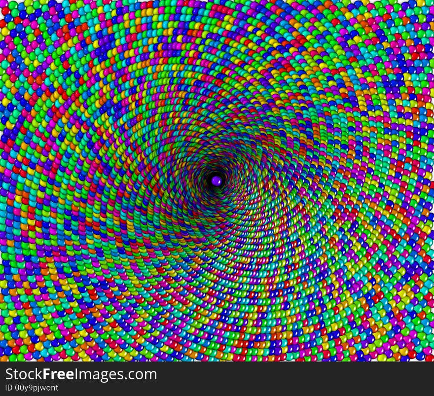 Colorful photoshop generated dots spiral background. Colorful photoshop generated dots spiral background