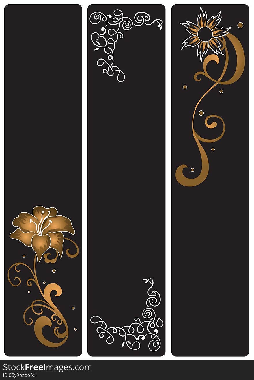 Set of three decorative banners