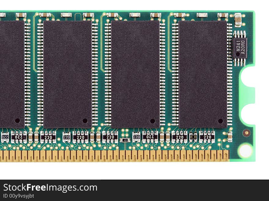 Random access memory chip on white