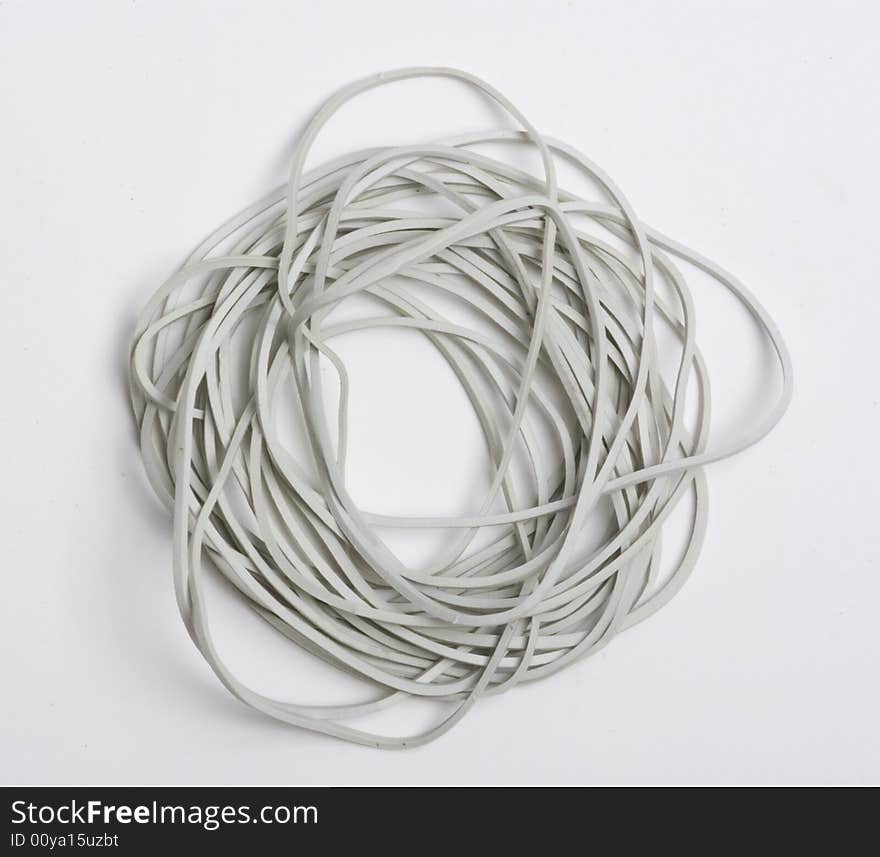 White Rubber Bands on White Background. White Rubber Bands on White Background