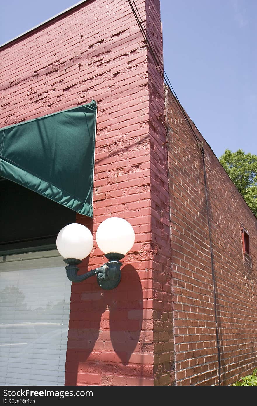 Globe Lights On Old Red Brick