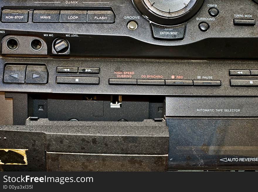 Detail of a worn out hi-fi. Detail of a worn out hi-fi