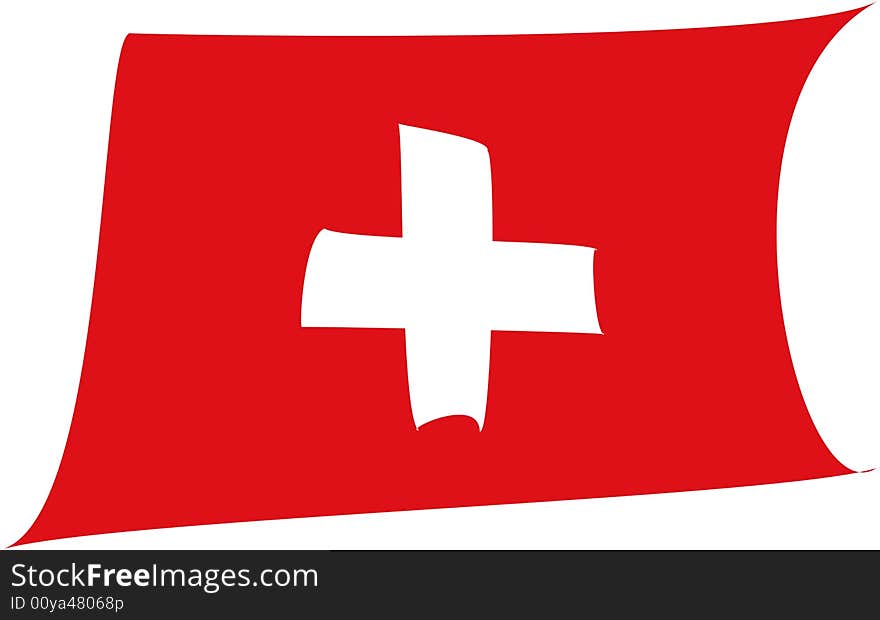 Illustration of a distorted Swiss flag with a vivid red. Illustration of a distorted Swiss flag with a vivid red.