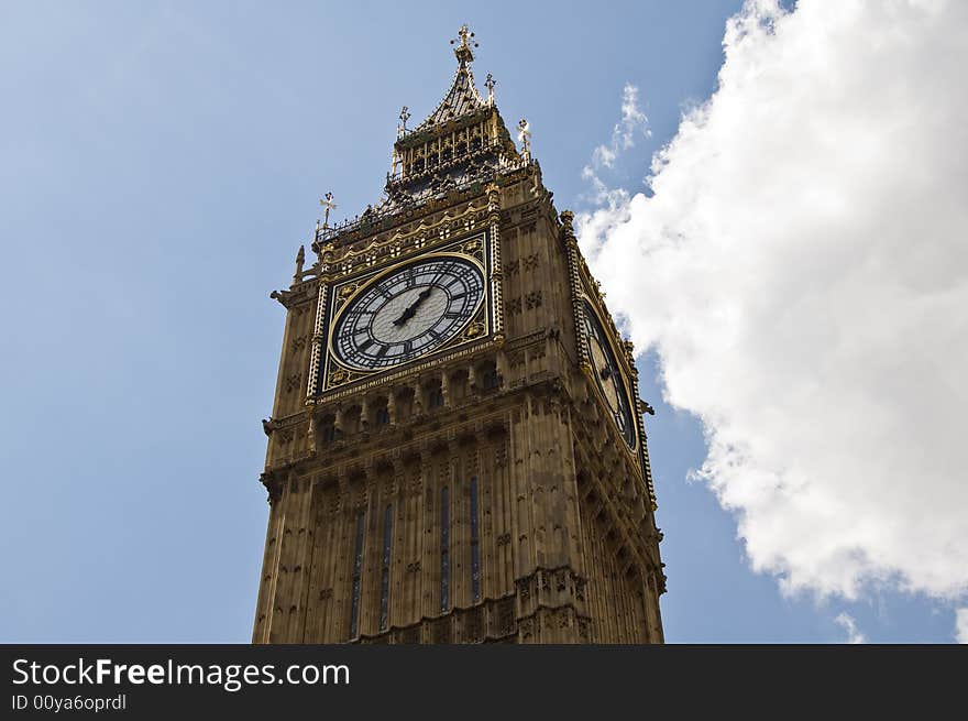 The Big Ben Tower in the Houses of Parliament, London