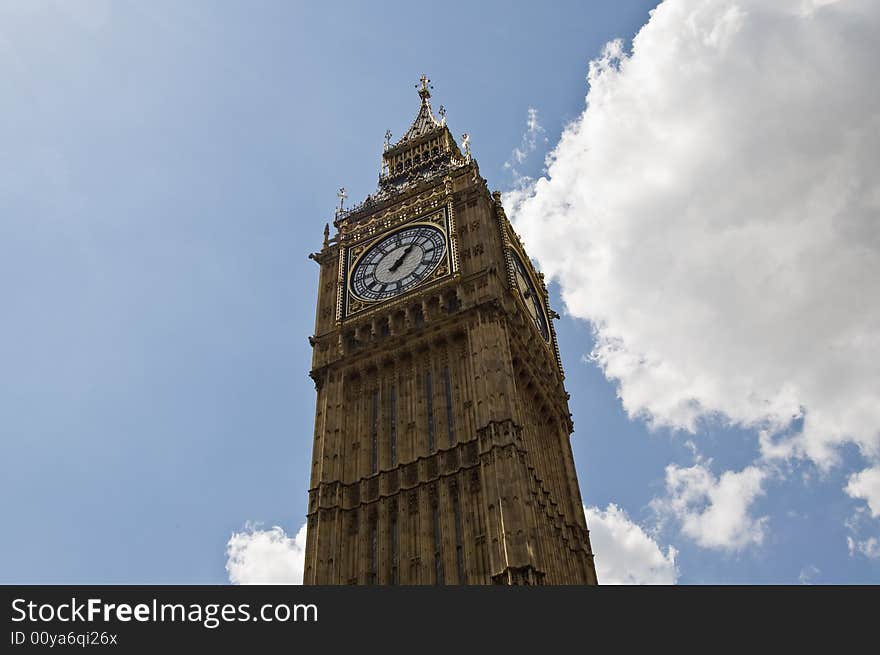 The Big Ben Tower in the Houses of Parliament, London