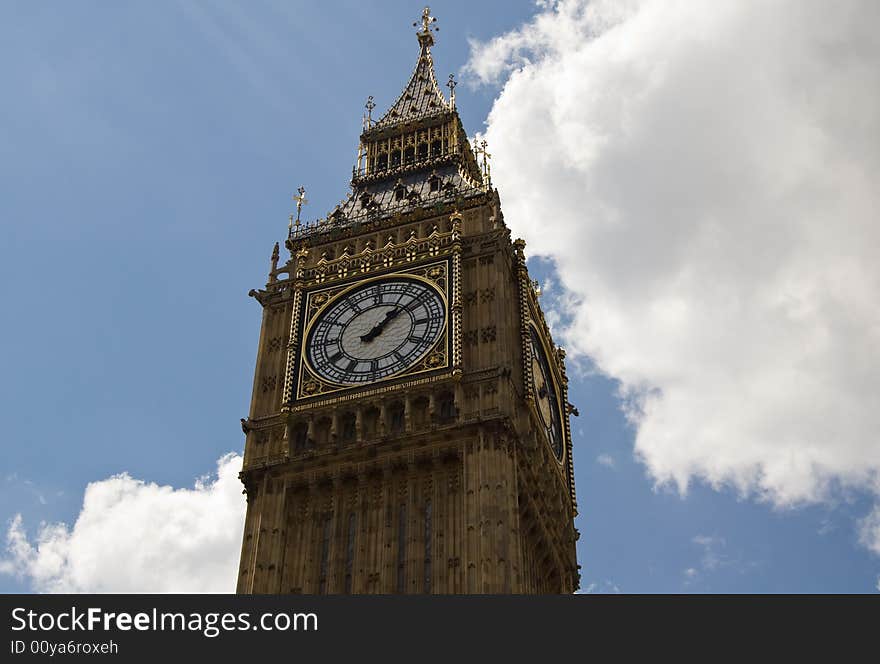 The Big Ben Tower in the Houses of Parliament, London