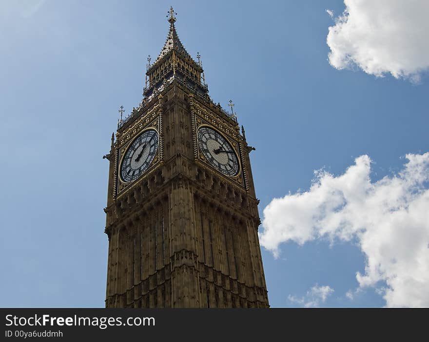 The Big Ben Tower in the Houses of Parliament, London