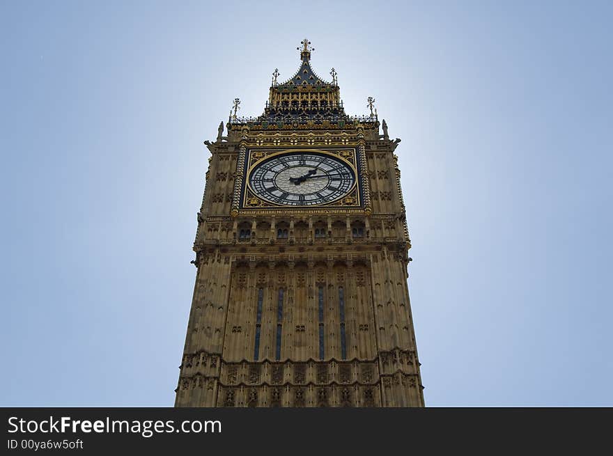 The Big Ben Tower in the Houses of Parliament, London