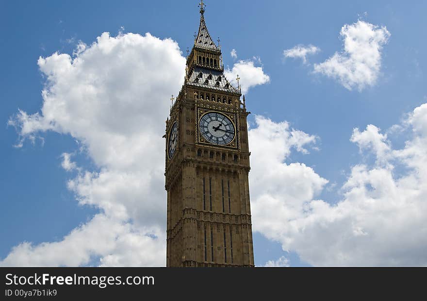 The Big Ben Tower in the Houses of Parliament, London